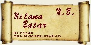 Milana Batar vizit kartica